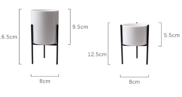 Black stand plant pots with size variations