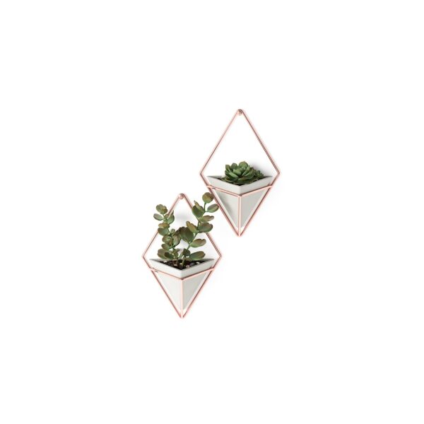 Small Concrete and Copper wall planter set