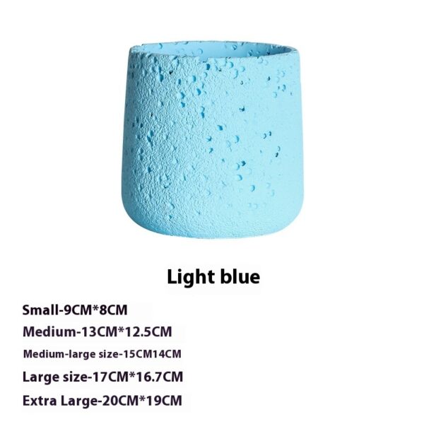 Cement planter in light blue – Nordic minimal style
