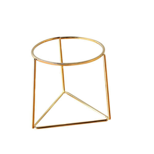 Single gold air plant holder on a white background, showcasing its clean geometric design.