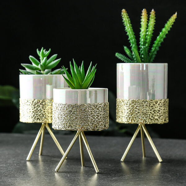 Pearl ceramic pots styled in modern decor layout
