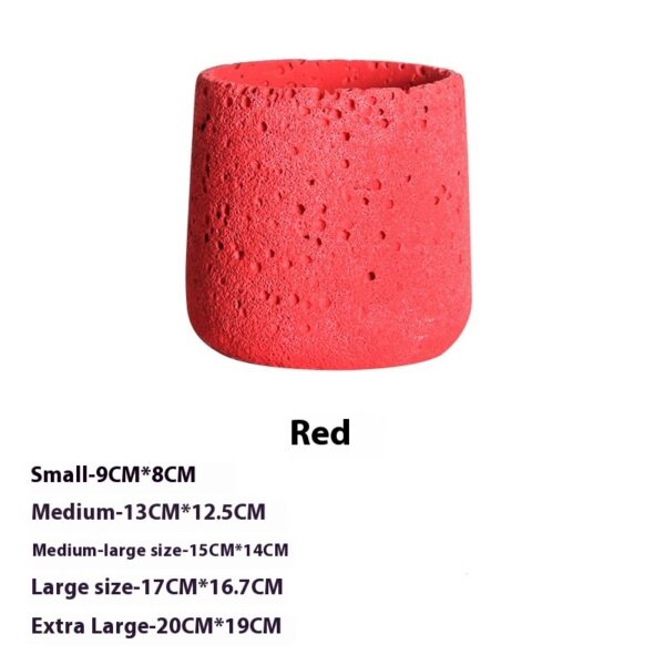 Red Nordic Style Cement Flower Pot – small to XL