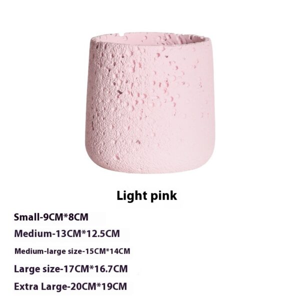 Light pink cement planter in Nordic minimalist style