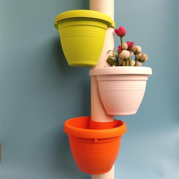 Creative Wall Hanging Flower Pot – Plastic Planter Bundled with Chlorophytum Column, Indoor Outdoor Use - Plastic Plant Pots | All Products