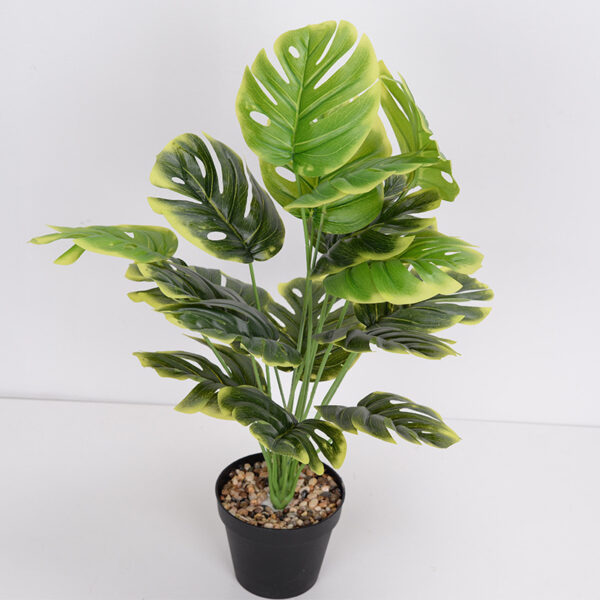 Artificial Monstera Plant 18 Head Medium Yellow Edge - Faux Plant | Artificial Plants