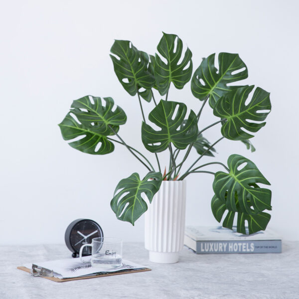 Artificial Monstera Plant – Realistic 9 Turtle Leaves, Durable Plastic Greenery for Home Decor - Home Decor | All Products
