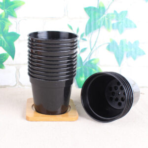 Black Plastic Flower Pot Small Round – Lightweight and Durable Planter - Black Flower Pot | All Products