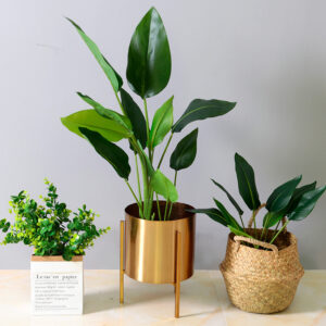 Nordic Metal Flower Pot – Gold Oversize Plant Basin for 60-180cm Plants - Gold Plating Decor | All Products