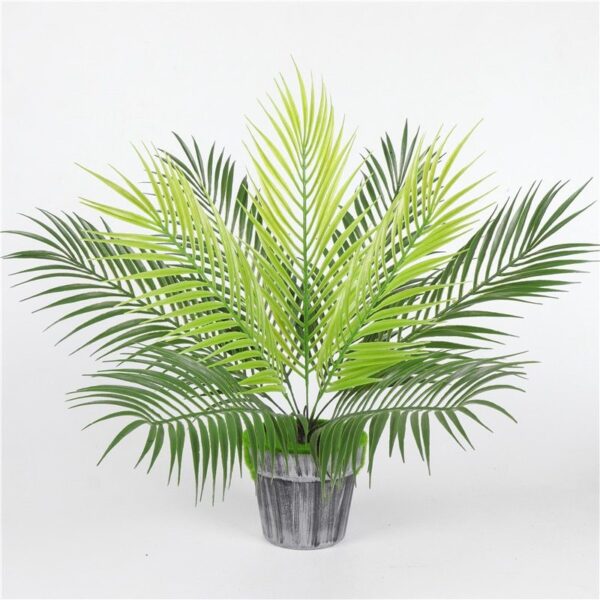 Realistic Artificial Palm Leaf with Flexible Wire Stem – Durable Plastic Green Palm Tree Leaf for Home, Garden & Wedding Decor - Artificial Palm Leaves | Artificial Plants