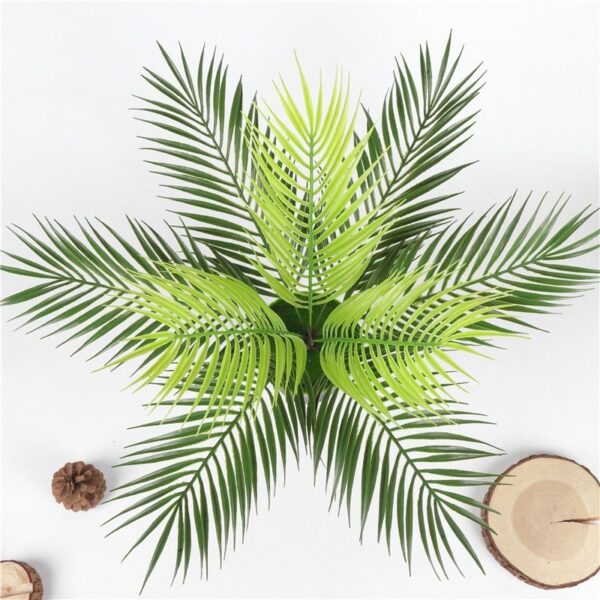 Realistic Artificial Palm Leaf with Flexible Wire Stem – Durable Plastic Green Palm Tree Leaf for Home, Garden & Wedding Decor - Faux Plant | All Products