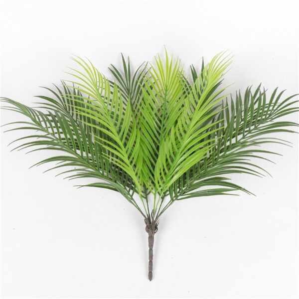Realistic Artificial Palm Leaf with Flexible Wire Stem – Durable Plastic Green Palm Tree Leaf for Home, Garden & Wedding Decor - Plastic Plant Decor | All Products