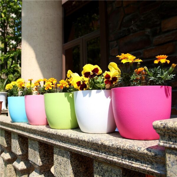 Self-Watering Plastic Flower Pot – Easy Water Absorption for Hassle-Free Plant Care - Durable Planter | All Products