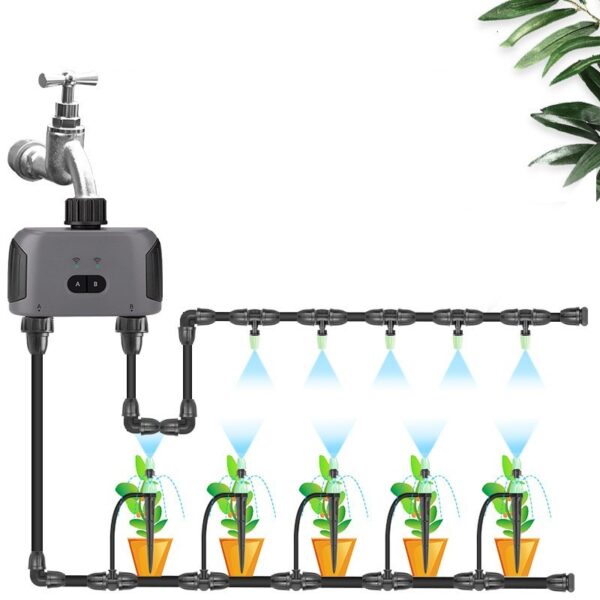 Bluetooth Watering Timer with Dual Outlet and Mobile App Control - Bluetooth Water Timer | Garden Tools & Supplies