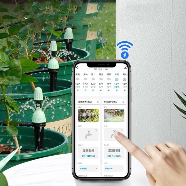Bluetooth Watering Timer with Dual Outlet and Mobile App Control - Remote Control Garden Tool | All Products